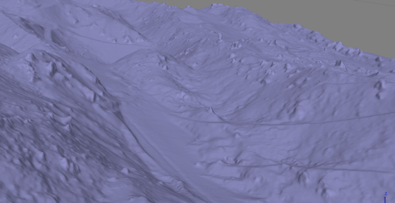 3D model of a mountainous area