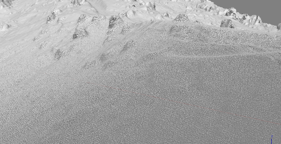 Point cloud of a mountainous area