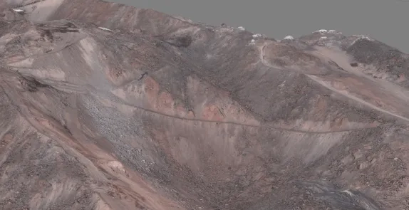 Tiled 3D model of one of the slopes of Mount Elbrus