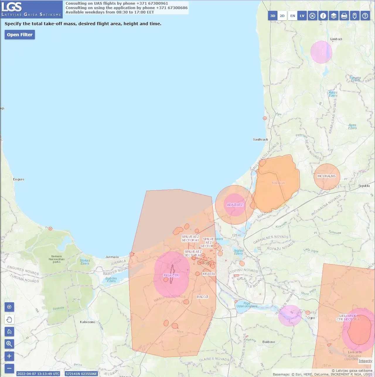 Public zone map Latvia